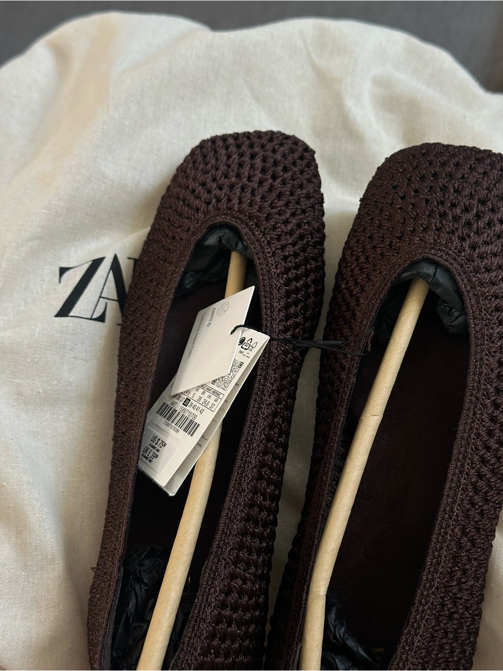 NWT Zara Braided Ballet Flats